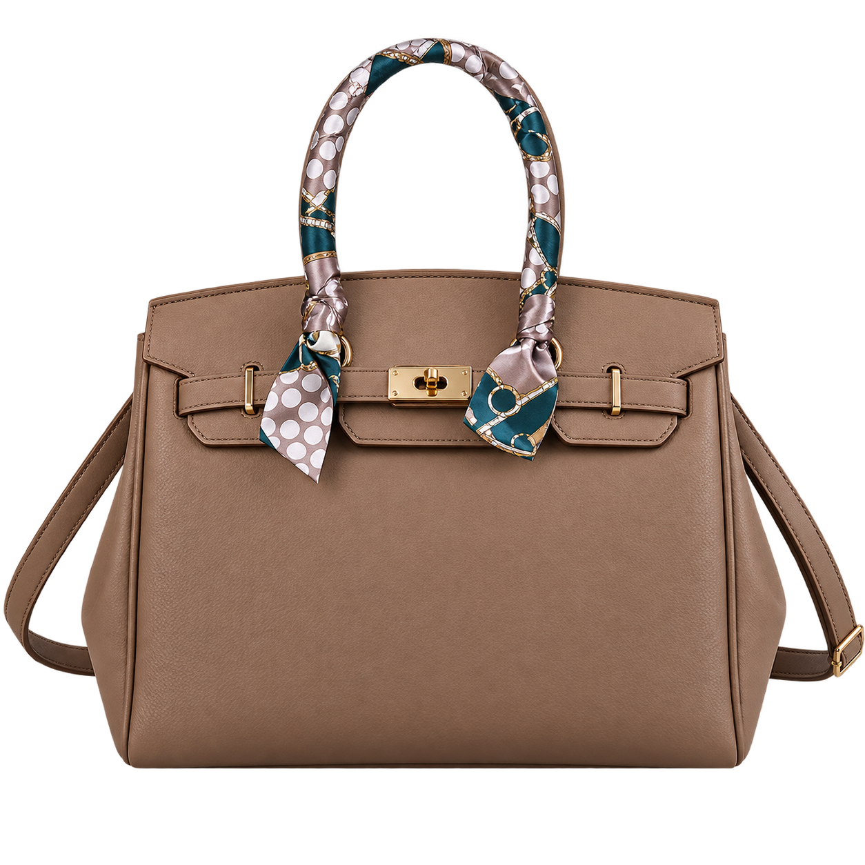 Ladies Handbag with Sling and Scarf